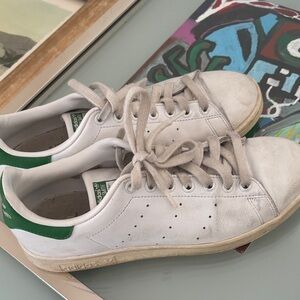 Adidas Classic White and Green Stan Smith Sneakers